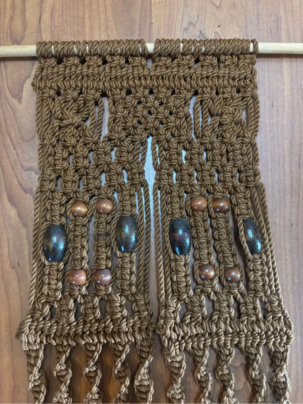 Vintage Macrame Wall Hanging with Sand Dollar Accent